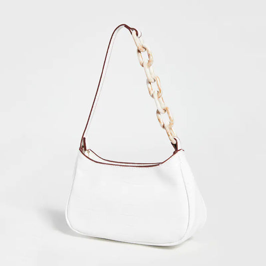Trendy Small Crocodile Print Acrylic Chain Bag